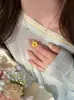 Colar de Flores com Contas na Cor Dopamina para Mulheres, Design Fresco e Doce Estilo Ins, Corrente para Clavícula, Acessório da Moda
