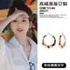 Brincos de Argola Estampados de Leopardo Estilo Zhao Lusi para Mulheres Outono e Inverno Novo Estilo Retrô Brincos de Argola Grandes Exagerados
