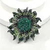 [Liquidación] Broche de flor de pavo real con diamantes de comercio exterior europeo y americano, pines de gatito bailando, accesorios para ropa de hombre y mujer