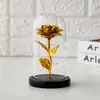 Flor Eterna Cubierta de Vidrio Rosa con Lámina de Oro Regalo para el Día de la Madre San Valentín Decoración Creativa de Navidad Suministro Transfronterizo