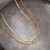 Collar multicapa de metal retro transfronterizo para mujer, cadena de pato personalizada sencilla de lujo para collar de alta gama con cadena de clavícula.