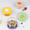 Cuenco cuadrado de vidrio de borosilicato bajo para huevos al vapor con tapa para uso doméstico, apto para bebés y niños pequeños, se puede usar para hacer flan de huevo al vapor y como olla para guisar resistente a altas temperaturas