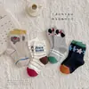 Calcetines para Niños Primavera y Otoño Nuevos Calcetines de Media Pantorrilla para Niños y Niñas Estilo Coreano Ins Lindos Dibujos Animados Color Bloque Versátil Calcetines de Algodón Otoño