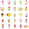 50 Dulces Pegatinas de Helado de Verano con Pequeños Asas Fáciles de Arrancar, Decoración para Diario de Postres de Paleta Materiales DIY