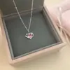 Colar Geométrico com Laço Rosa Doce da Moda, Corrente de Clavícula Exquisita e Versátil, Gargantilha com Pingente Coração para Mulheres