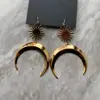 Pendientes bohemios de sol y luna para Amazon transfronterizos europeos y americanos, pendientes de estrella, pendientes de borla de moda, al por mayor