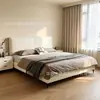 Cama de Tecido Estilo Creme Simples Estilo Celebridade da Internet Orelhas de Elefante Cama de Tecido Tecnológico Pacote Macio Quarto Principal Armazenamento Box Alto Cama de Casal