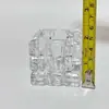 Candelabro de Cristal Escandinavo Retro Francés Ins Creativo Cuadrado Cubo de Hielo Adornos Portalámparas Decorativo