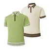 2026 Nova Camisa Casual de Malha Masculina Estilo Francês de Alta Qualidade com Gola Reversível Camiseta, Nova Moda de Verão Masculina Manga Curta