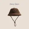 Gorros para Niños para Otoño e Invierno, Estilo Coreano, A Prueba de Frío, Lindo Bordado de Oso, Cálido Sombrero de Pescador, Sombrero de Cubo Unisex para Bebés Niños