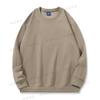 Sudadera de Algodón Chino de 320g para Otoño e Invierno, Cuello Redondo, Engrosada, con Hombros Descubiertos, Tops Casuales de Manga Larga para Hombre y Mujer, Sudaderas de Color Sólido con Estampado de Logotipo