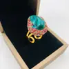 Anel de Design Original, Cravejado à Mão com Contas Pequenas Coloridas e Densas, Moda de Nicho Não Colidente e Anel Feminino Personalizado