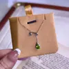 Collar de Plata de Ley S925 con Piedra de Cristal Natural Forma de Gota de Agua para Mujer Cadena de Clavícula Pequeña Fresca Ajustable Deslizable Simple Versátil