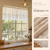 Cortinas de encaje vintage estilo francés, persianas de cocina, media cortina para sala de estar, dormitorio, comedor, cortinas para puerta, cortinas transparentes, no requiere perforación