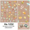 Redanco Embutido Ins Popular Concha Luz Adesivo de Nail Art Praia Biquíni Estéreo Decalque de Unha He1234