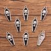 2 Collar de aleación de calavera irregular retro de personalidad transfronteriza europea y americana de 11*26 mm accesorios para aretes