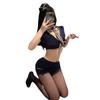 Nueva Lencería Sexy Yufulan para Mujer, Uniforme de Azafata Sexy para Juego de Roles que Cubre el Trasero, Atuendo Seductor y Coqueto de Secretaria OL