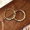 Pendientes 2024 Nuevo estilo alta calidad oro 14K únicos exagerados pendientes círculo grande estilo metálico caqui elegante mismo estilo adelgazante
