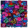 50 neon Dia dos Namorados adesivos de grafite copo de água bagagem notebook carro elétrico scooter adesivos à prova d'água