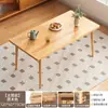 Mesa de Comedor, Mesa de Comedor Completamente de Madera Maciza, Apartamento Pequeño, Casa de Alquiler Sencilla, Mesa de Comedor Larga, Color Nogal, Mesa de Comedor y Sillas Modernas Combinadas