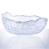 Bol de ensalada martillado japonés Creativo Borde dorado plateado Transparente Simple Moderno Bol de vidrio Bol para ramen Bol para frutas