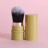 Pincel de puntos retráctil mini pincel para rubor mango corto pincel de maquillaje con tapa sin pelusa pincel de rubor de maquillaje pelo suave súper suave