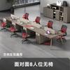Escritorio de oficina y silla combinados, muebles de oficina modernos y sencillos, mesa de oficina con pantalla para 4 personas y 6 personas.