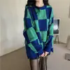 Suéter de Punto Cuadros para Mujer, Nuevo Estilo Casual Holgado Otoño/Invierno 2026, Ropa de Mujer de Moda