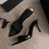 Hermosos Tacones Altos de Una Línea Estilo Hada, Sandalias Stiletto Versátiles, Zapatillas Stiletto de Punta Nuevas, Modernas y Sexys con Punta y Puntera Abierta