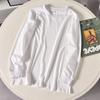 Camiseta de Manga Larga con Cuello Redondo y Base de Algodón Estilo Japonés para Pareja Hombres y Mujeres Camiseta Interior Color Liso 440523/450176