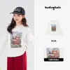 Camiseta de Manga Larga con Estampado de Dibujos Animados para Niñas Pudding Haru, Nuevo Estilo de Primavera Camiseta Básica Casual de Bloques de Color para Niños