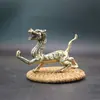 Fera de Cobre antiga Quatro Grandes Feras Zhuque Xuanwu Qinglong Tigre Branco Casa Protetora artefato de bronze escritório estudo decoração de mesa