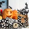 Wx394 Papel de Seda Halloween 17g Papel de Embrulho à Prova de Umidade para Presentes e Doces, Papel de Seda com Decoração de Fantasma Morcego