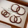 Brincos de Inverno Marrons Elegantes com Flocos de Grande Círculo Tachos de Orelha Brincos de Veludo Retrô de Alta Qualidade Brincos de Pelúcia