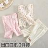 3 piezas de pantalones de cinco puntos para niña, leggings finos de malla, pijama de algodón puro para el hogar, pantalones de aire acondicionado por encima de la rodilla de verano