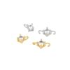 Pulseira colar de ouro 14K banhado a cobre cor de ouro real com zircônia redonda, aberta, dupla, para pendurar, acessórios para brincos DIY D44