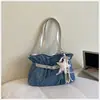 Bolsa de Mão Plissada Estrela Estilo Coreano Shuai Mi Home 2026 Nova Moda Tendência Bolsa de Ombro Elegante Bolsa Tote de Braço
