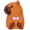 Capybara de borracha macia em PVC, melhor venda transfronteiriça, figura 3D, material escolar divertido para estudantes, ponta e tampa de caneta, lápis