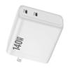 Cargador Rápido Gan de 140W Pd3.1 Enchufe Estándar de EE. UU. Soporta 28V5A Multi-Protocolo, Disponible en Blanco y Negro