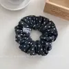 Scrunchie de Poá Listrado com Estampa de Leopardo Estilo Coreano com Toque de Luxo, Elástico para Rabo de Cavalo, Estilo Despojado, Acessório de Cabelo Versátil