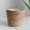 Funda tejida para maceta estilo nórdico, cesta de flores tejida a mano, cesta de almacenamiento decorativa para plantas verdes de sala de estar y balcón