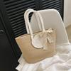 Bolso informal de moda de gran capacidad tejido, nuevo estilo de verano 2023, elegante bolso de hombro bajo el brazo, bolso de paja, bolso de mujer