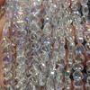 Pingente de vidro cristal brilhante em forma de coração com furo central 8MM acessórios de joalheria DIY brincos acessórios para colar eletrogalvanização cor mágica