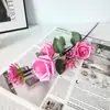 Rosa Artificial Enrolada Francesa Fruta Milan Decoração Decoração Retro para Casa Sala de Estar Flores Artificiais Buquê de Flores Secas Alto Padrão