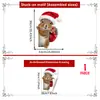 Adesivos de janela com tema de Natal de esquilo de desenho animado e galho de pinheiro, adequados para decorar vitrines, portas de vidro e casas; adesivos de vidro eletrostáticos