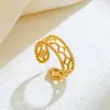 Personalidad Europea y Americana Exagerada Acero Inoxidable Hidráulico Simple Doble Capa Línea Anillo Abierto Lujo Ligero Sensación de Gama Alta Anillo de Dedo Joyería para Mano