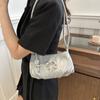 Bolsa feminina casual, doce e fofa, verão 2024, bolsa casual, laço simples, pequena bolsa quadrada, bolsa de ombro transversal da moda