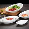 Huiyouda Bol de Cerámica Bol Grande Bol para Ensalada de Frutas Bol Inclinado Hotel Ktv Plato para Snacks con Forma de Barco Porcelana Chaozhou
