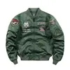 Chaqueta de aviación MA1 para primavera y otoño, chaqueta de vuelo de la Fuerza Aérea para hombre, chaqueta cruzada para hombre, mono, cuello de béisbol, top