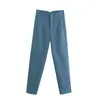 Moda Femenina Transfronteriza Estilo Europeo y Americano Pantalones Rectos Casuales de Cintura Alta Versátil Clásico Multicolor Largos 7901532